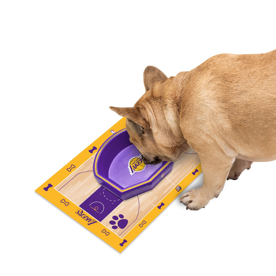 Los Angeles Lakers Food Court Pet Feeding Mat - Coated Poly Twill