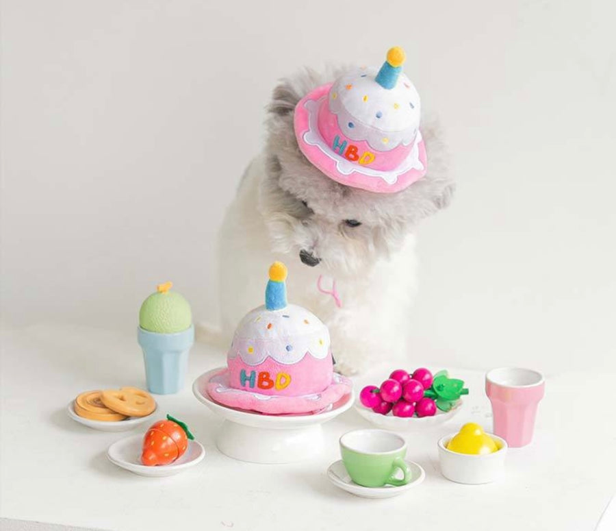 犬类-派对帽毛绒玩具