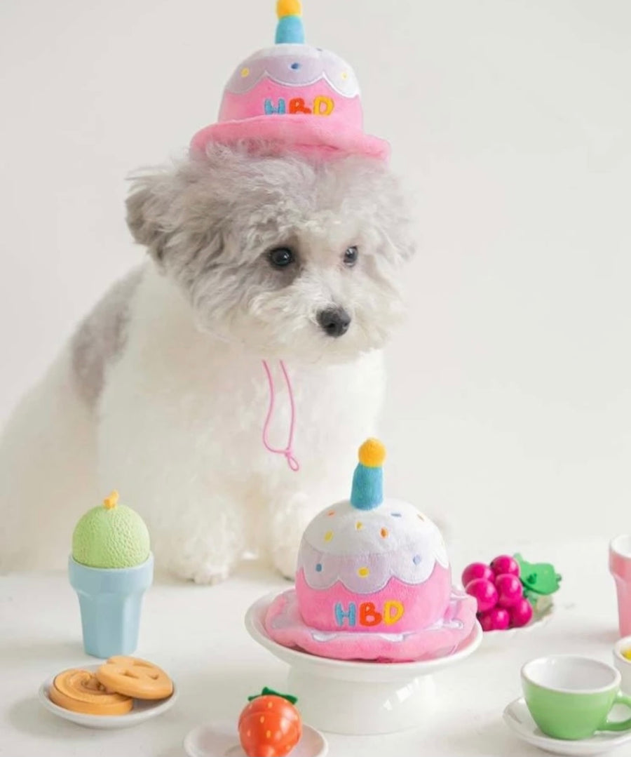 犬类-派对帽毛绒玩具